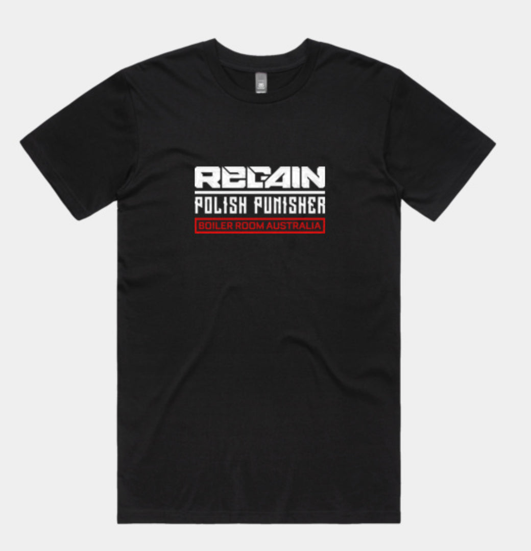 REGAIN POLISH PUNISHER x HARDER INDUSTRIES LIMITED EDITION BOILER ROOM T-SHIRT