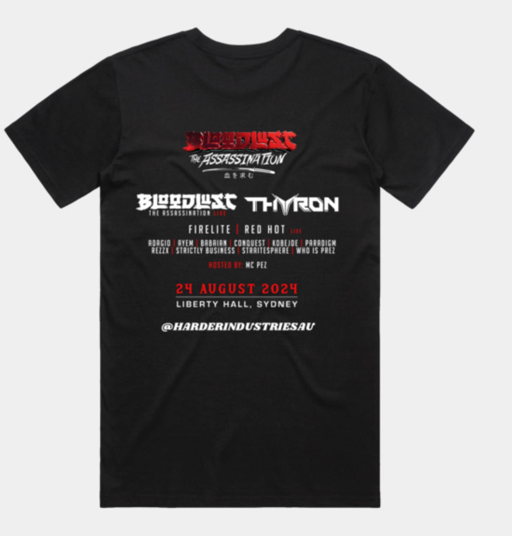 HARDER INDUSTIRES LIMITED EDITON X BLOODLUST THE ASSASINATION - T-SHIRT