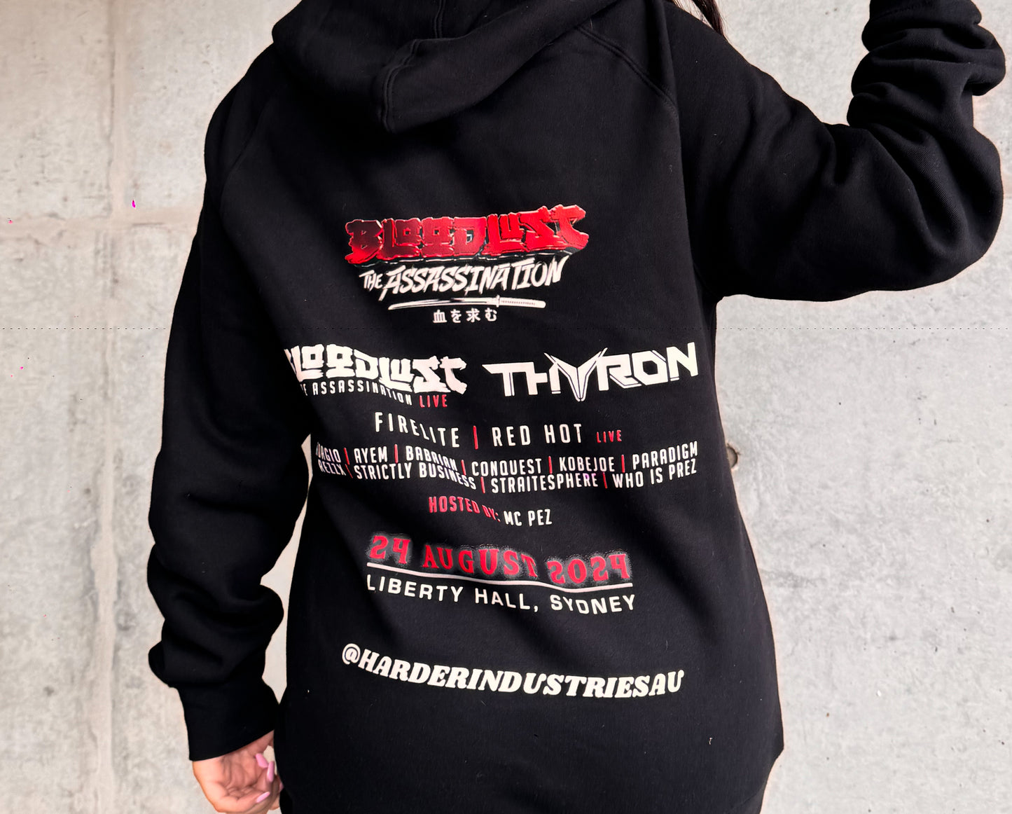 HARDER INDUSTRIES LIMITED EDITION X BLOODLUST THE ASSASINATION HOODIE