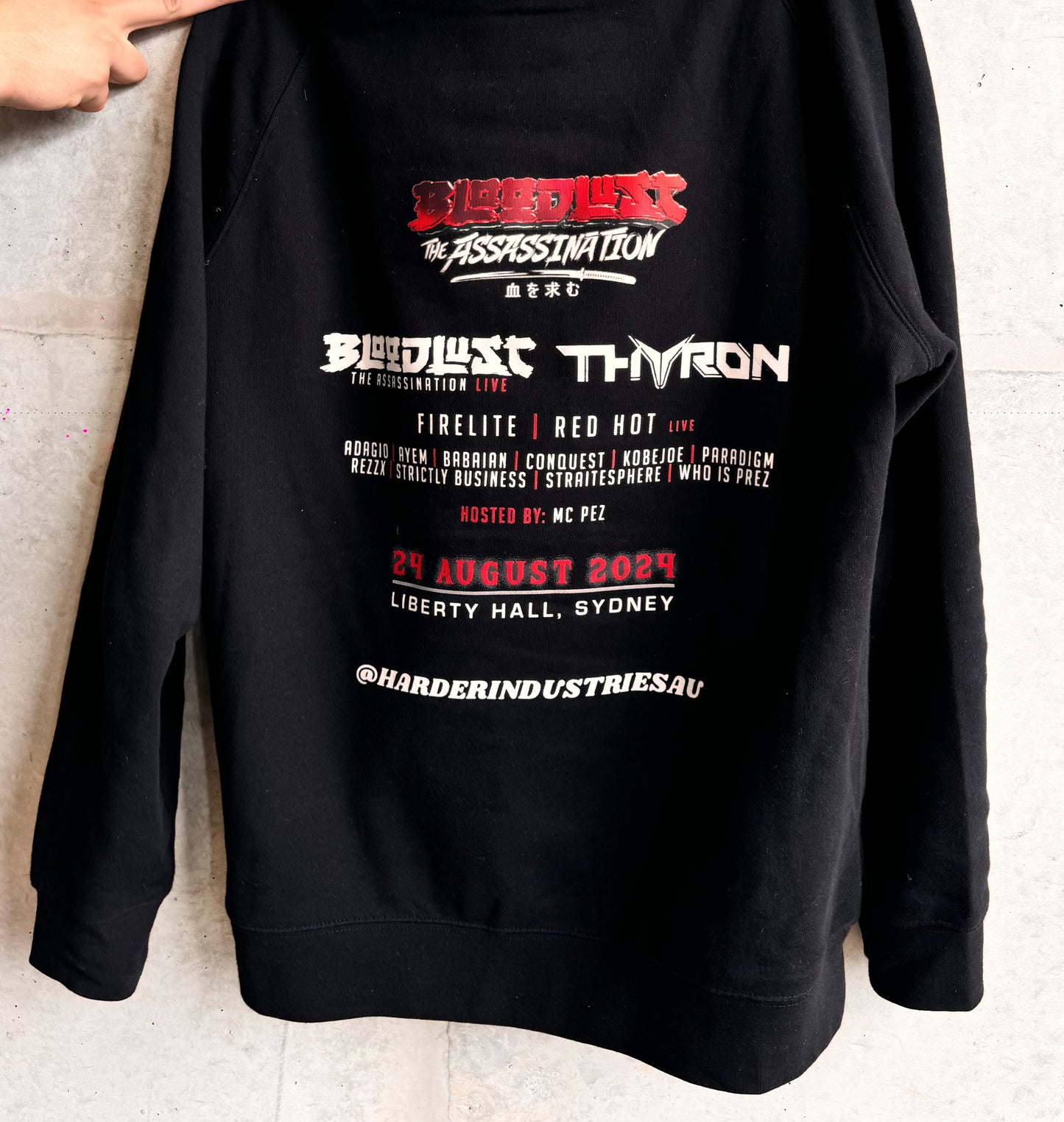 HARDER INDUSTRIES LIMITED EDITION X BLOODLUST THE ASSASINATION HOODIE